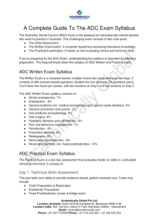 A Complete Guide To The ADC Exam Syllabus