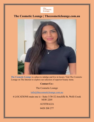 The Cosmetic Lounge  Thecosmeticlounge.com.au
