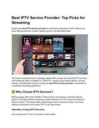 Best IPTV Service Providers_ Top Picks for Streaming