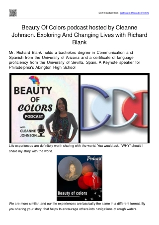 Beauty of colors podcast guest Richard Blank Costa Ricas Call Center
