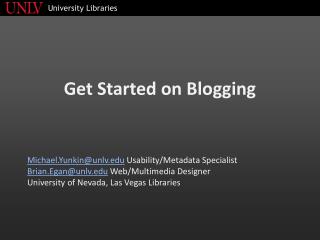 Get Started on Blogging
