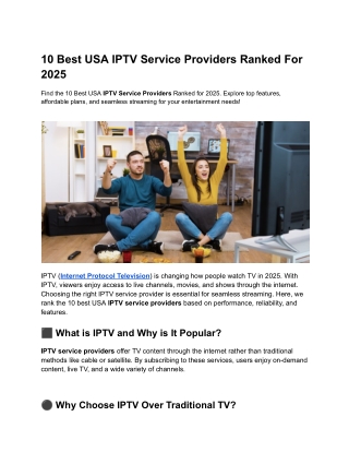 10 Best USA IPTV Service Providers Ranked For 2025
