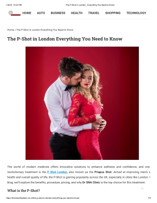 The P-Shot in London Everything You Need to Know