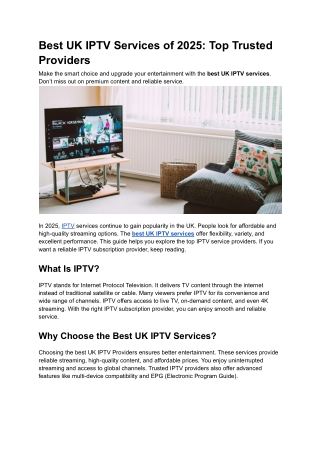 Best UK IPTV Services of 2025_ Top Trusted Providers
