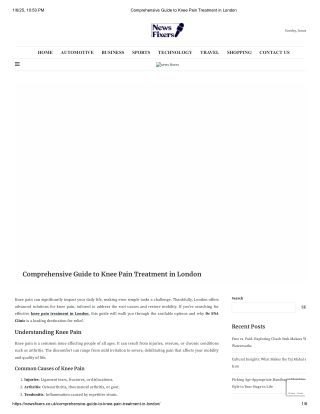 Comprehensive Guide to Knee Pain Treatment in London