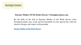 Daymor Mother Of The Bride Dresses Nostalgiacouture.com