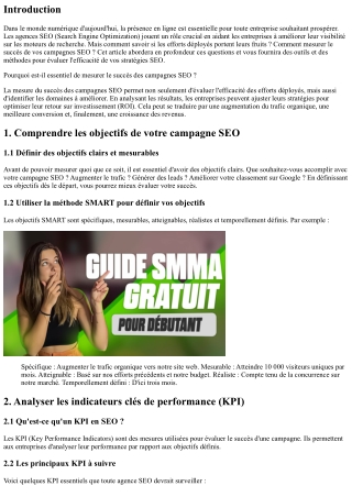 Agence SEO : Comment mesurer le succès de vos campagnes ?