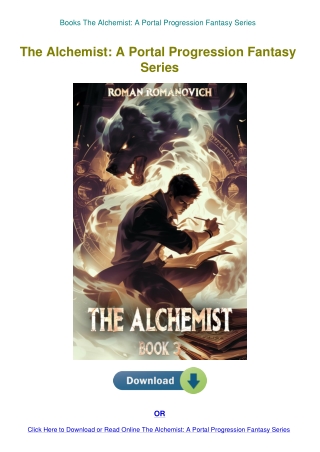 Books The Alchemist A Portal Progression Fantasy Series