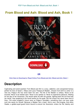 PDF From Blood and Ash Blood and Ash  Book 1