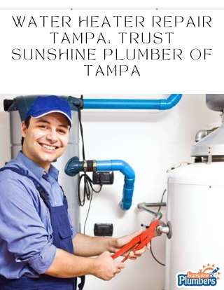 Water Heater Repair Tampa Trust Sunshine Plumber of Tampa