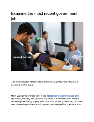 Examine the most recent government job