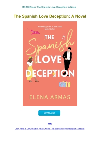 READ Books The Spanish Love Deception A Novel