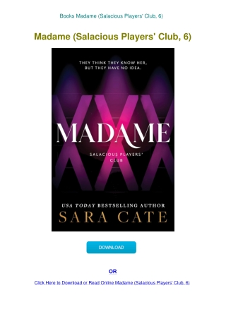 Books Madame (Salacious Players' Club  6)