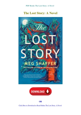 PDF Books The Lost Story A Novel