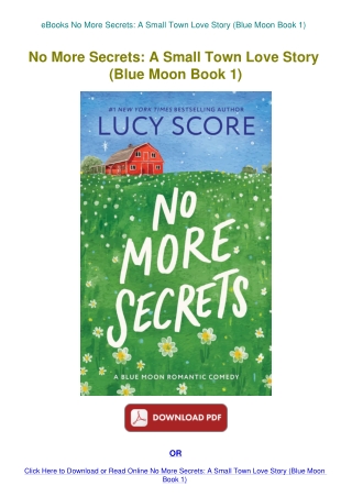 eBooks No More Secrets A Small Town Love Story (Blue Moon Book 1)
