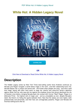 PDF White Hot A Hidden Legacy Novel