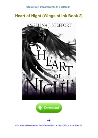 Books Heart of Night (Wings of Ink Book 2)