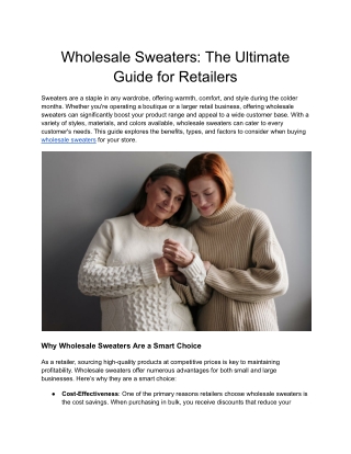 Wholesale Sweaters_ The Ultimate Guide for Retailers