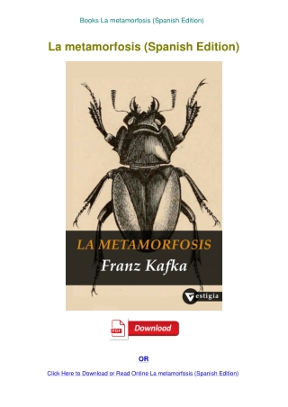 Books La metamorfosis (Spanish Edition)