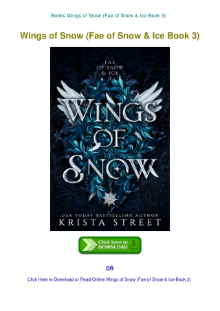 Books Wings of Snow (Fae of Snow & Ice Book 3)