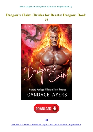 Books Dragon's Claim (Brides for Beasts Dragons Book 3)