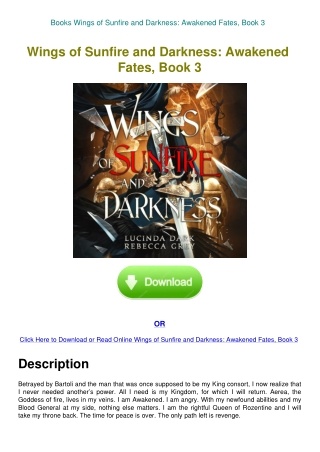 Books Wings of Sunfire and Darkness Awakened Fates  Book 3