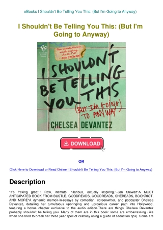 eBooks I Shouldn't Be Telling You This (But I'm Going to Anyway)