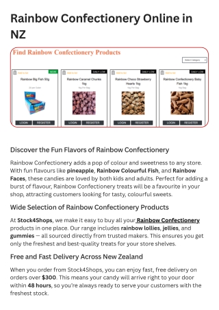 Rainbow Confectionery Online in NZ