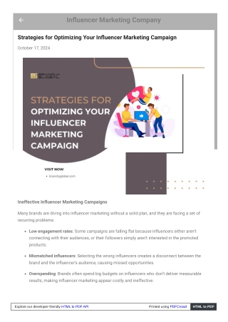 Strategies for Optimizing Your Influencer Marketing Campaign