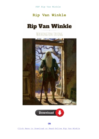 PDF Rip Van Winkle