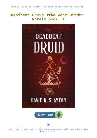 eBooks Deadbeat Druid (The Adam Binder Novels Book 3)