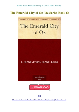 READ Books The Emerald City of Oz (Oz Series Book 6)