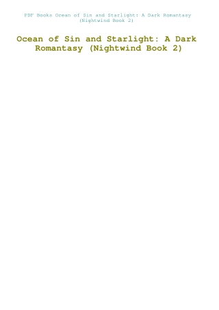 PDF Books Ocean of Sin and Starlight A Dark Romantasy (Nightwind Book 2)