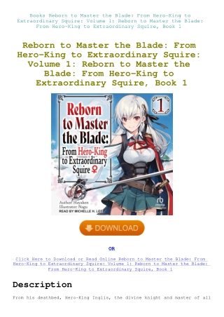 Books Reborn to Master the Blade From Hero-King to Extraordinary Squire Volume 1 Reborn to Master th