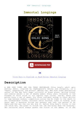PDF Immortal Longings