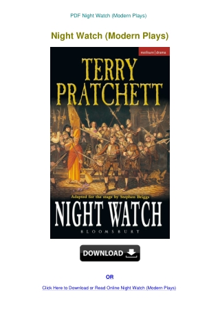 PDF Night Watch (Modern Plays)