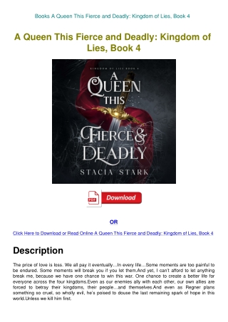 Books A Queen This Fierce and Deadly Kingdom of Lies  Book 4