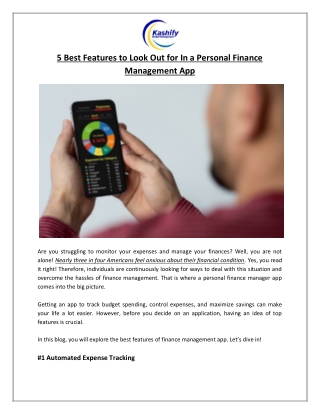 Lujy Tech LLC - 5 Best Features to Look Out for In a Personal Finance Management App