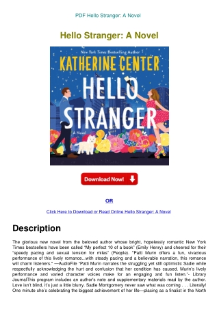 PDF Hello Stranger A Novel