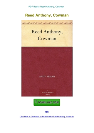 PDF Books Reed Anthony  Cowman