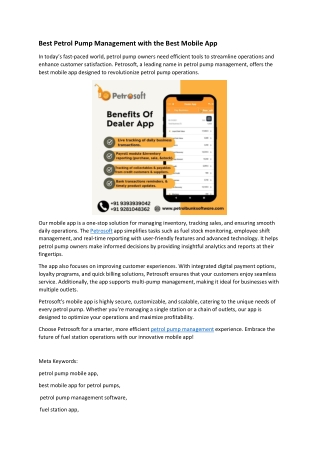 Best Petrol Pump Management with the Best Mobile App