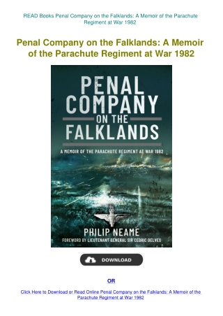 READ Books Penal Company on the Falklands A Memoir of the Parachute Regiment at War 1982