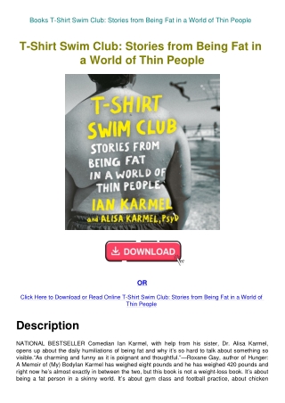 Books T-Shirt Swim Club Stories from Being Fat in a World of Thin People