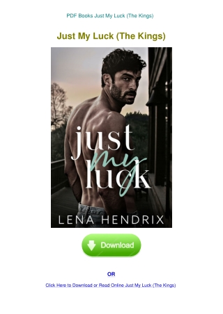 PDF Books Just My Luck (The Kings)  