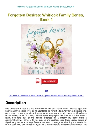 eBooks Forgotten Desires Whitlock Family Series  Book 4  