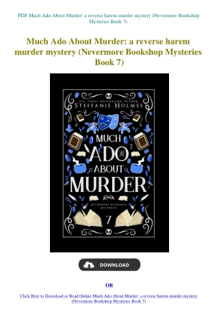 PDF Much Ado About Murder a reverse harem murder mystery (Nevermore Bookshop Mysteries Book 7)