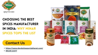 Choosing the Best Spices Manufacturer in India Why Minar Spices Tops the List