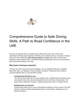 Alwafae Motor Drivers Training Company