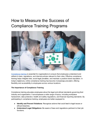 COMPLIANCE TRAINING