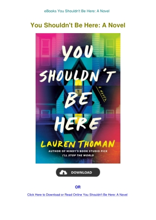 eBooks You Shouldn't Be Here A Novel